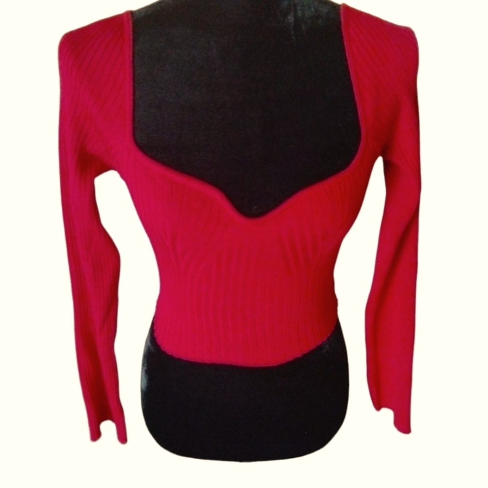 Madden Girl 	red‎ crop top xs ribbed knitted top